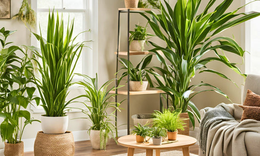 A collection of Houseplants in a white, bright room